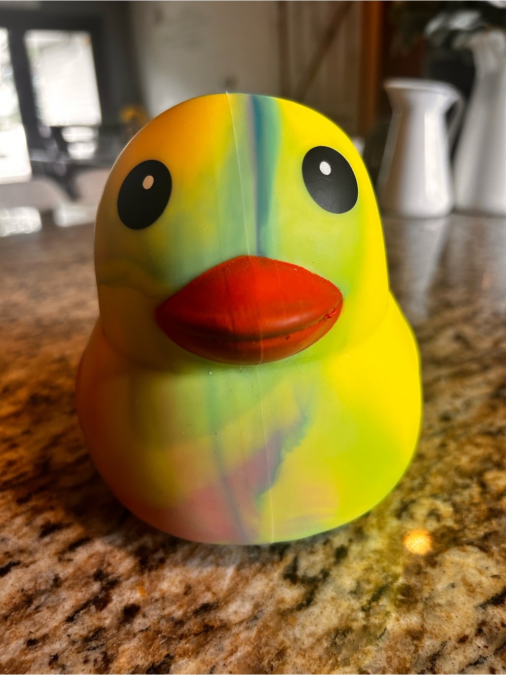 Squeeezy squishy multicolored duck. New.